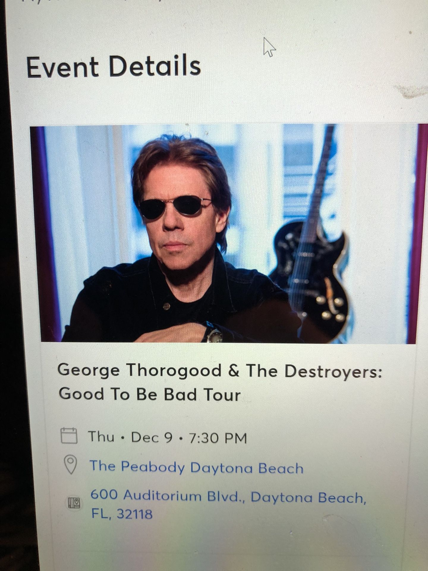 George Thorogood & The Destroyers - 7th Row  (2 Tickets)