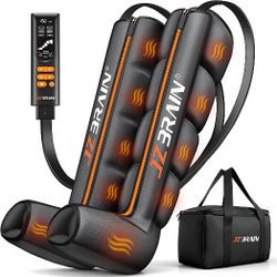 Air Compression Leg Recovery Boots : Sequential Full Leg Compression Massager System for Muscle Relaxation & Relief - 11 Intensity 6 Modes 3 Heat for 