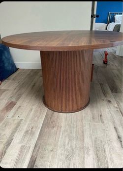 Round wooden table