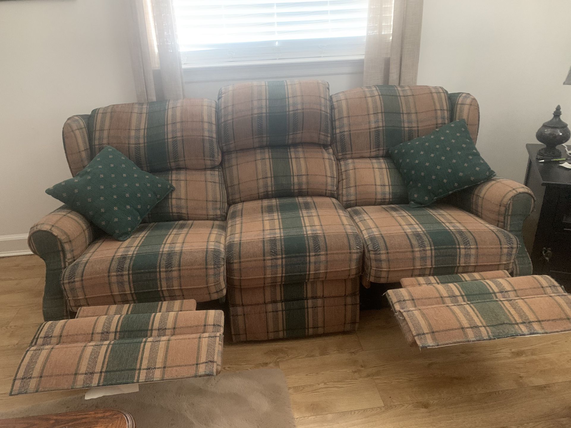 Couch and love seat reclines