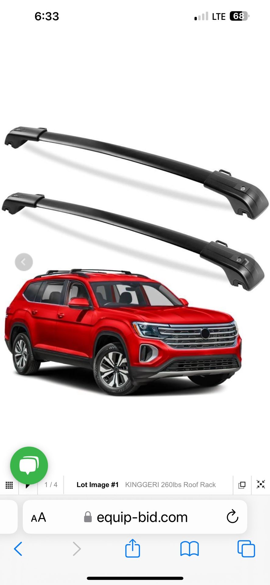 Roof Rack Cross Bars-Volkswagen Atlas 2017-2024