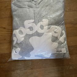 *AUTHENTIC* Sp5der Beluga Hoodie Heather Grey SIZE LARGE
