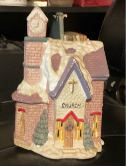 Ceramic Christmas Village House Figurine