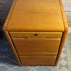 2-Drawer Oak Veneer File Cabinet