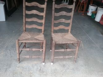 Antique Straight Back Ladder Chairs