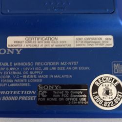 Mini Disc MZ-707