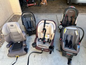 5 CHILD CAR SEATS – CHICCO, GRACO, SAFETY 1ST & EVENFLO – $10 EACH