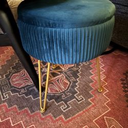 Small Teal Ottoman With Storage 