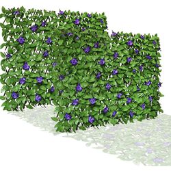 Expandable Fence Privacy Screen for Balcony Patio Outdoor,Decorative Faux Ivy Fencing Panel,Artificial Hedges