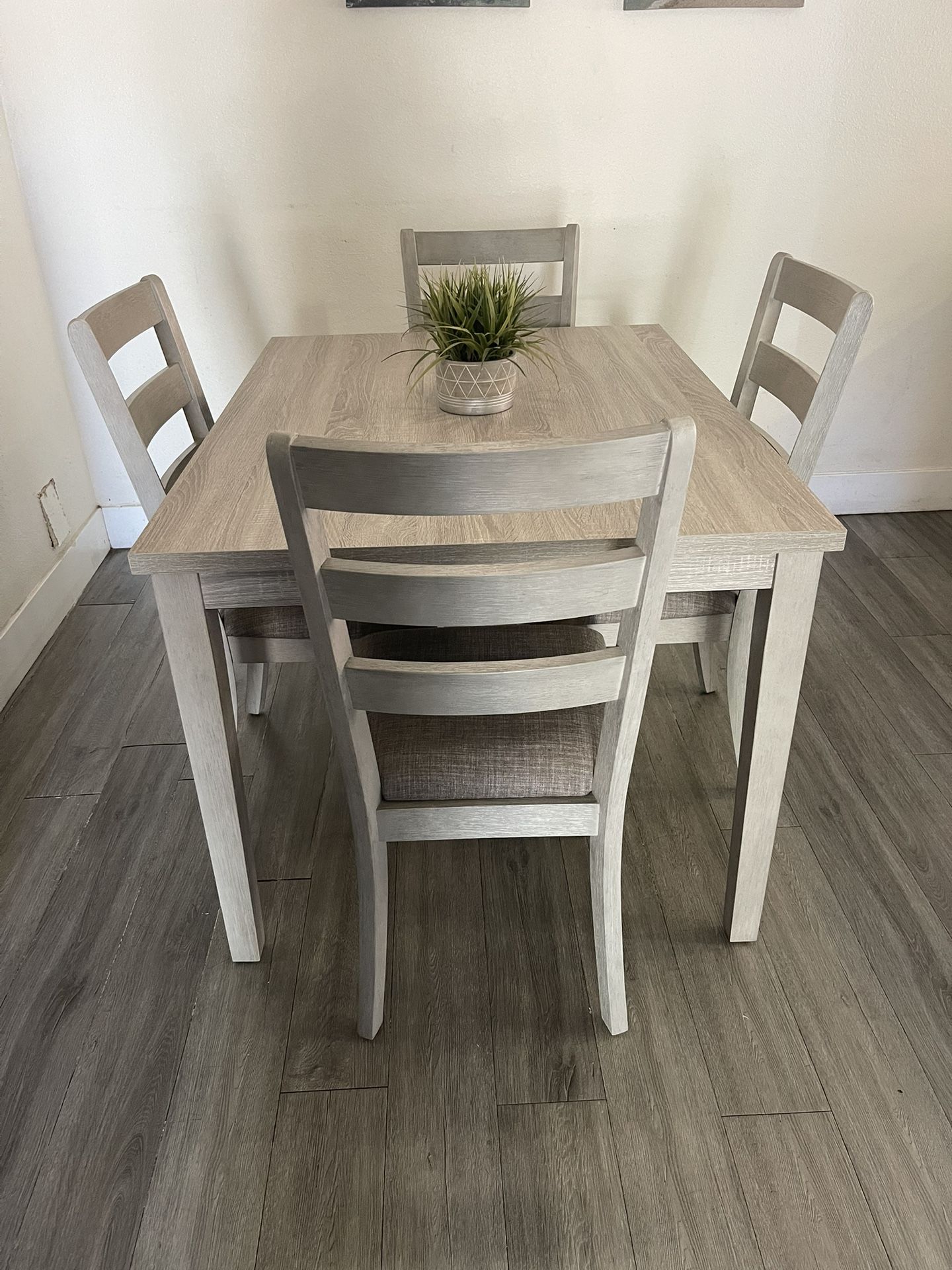 5pc Grey Dining table Set With 4 Chairs