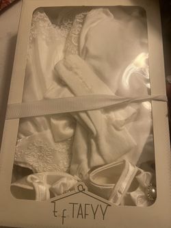 Christening Dress Shoe And Stocking Head Band