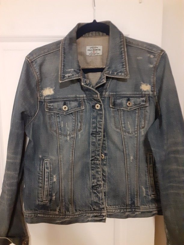 Unisex Denim Frayed Vintage Polo Ralph Lauren Jacket