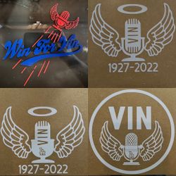 Vin Scully Remembrance Vinyl Stickers