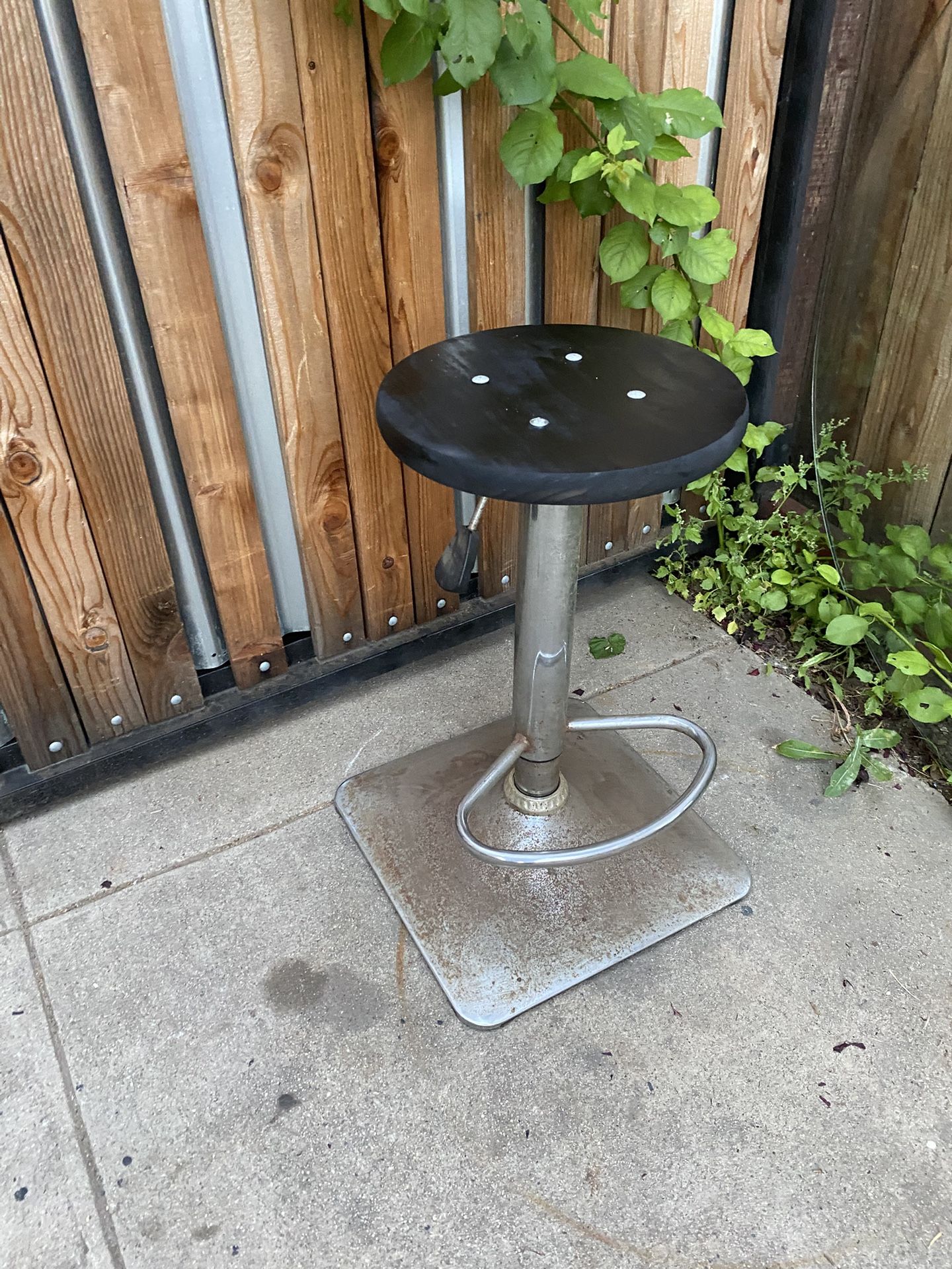 Adjustable Height Stool w Wooden Top. $30