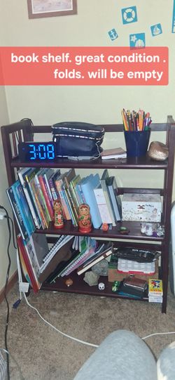 Two brown book shelves