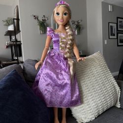 Tall Rapunzel Princess Doll in Purple Dress