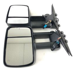 Pair Black Side View Mirrors Power Heated fit Chevy 03-06 Silverado 1500 2500(MSV CHGMC0307