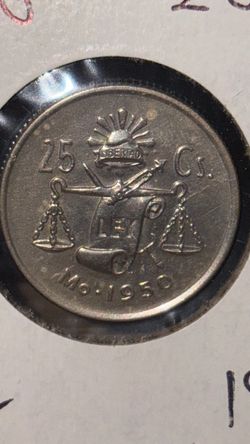 1950 Mexican Silver 25c XF