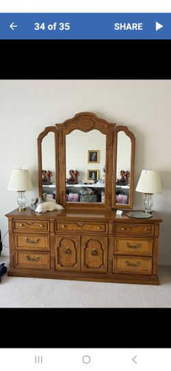 Beautiful 9 Drawer Tomasville Dresser With Mirror