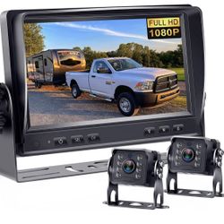 RV Backup Camera Monitor - Upgraded 7 Inch Display System for Truck Trailer Camper HD 1080P IP69 Waterproof Rear View Camera Metal Material Heat Resis