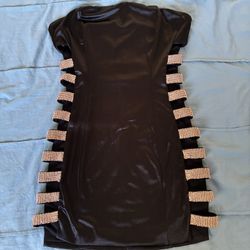 $5 New Black Satin Strapless Mini Dress