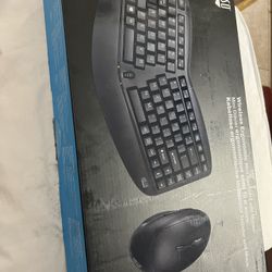 Adesso Wireless Ergonomic Mini Keyboard and Mouse