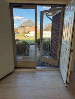 French Storm Door with Full Glass Panel