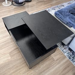 Modern Black Lift-Top Coffee Table with Storage