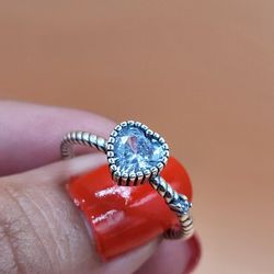 925 Silver Cubic Zircornia Heart Ring Size 7