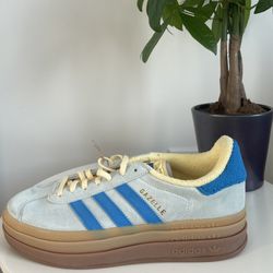 Adidas Gazelle Bold Almost Blue Yellow Platform - IE0430 | Women 9