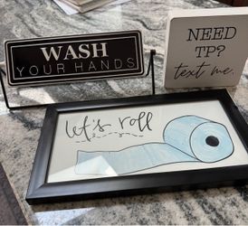 Bathroom Decor Signs Set of 3