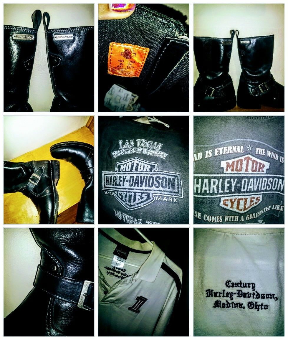 Harley Davidson Mens Size 101/2 riding boots & more