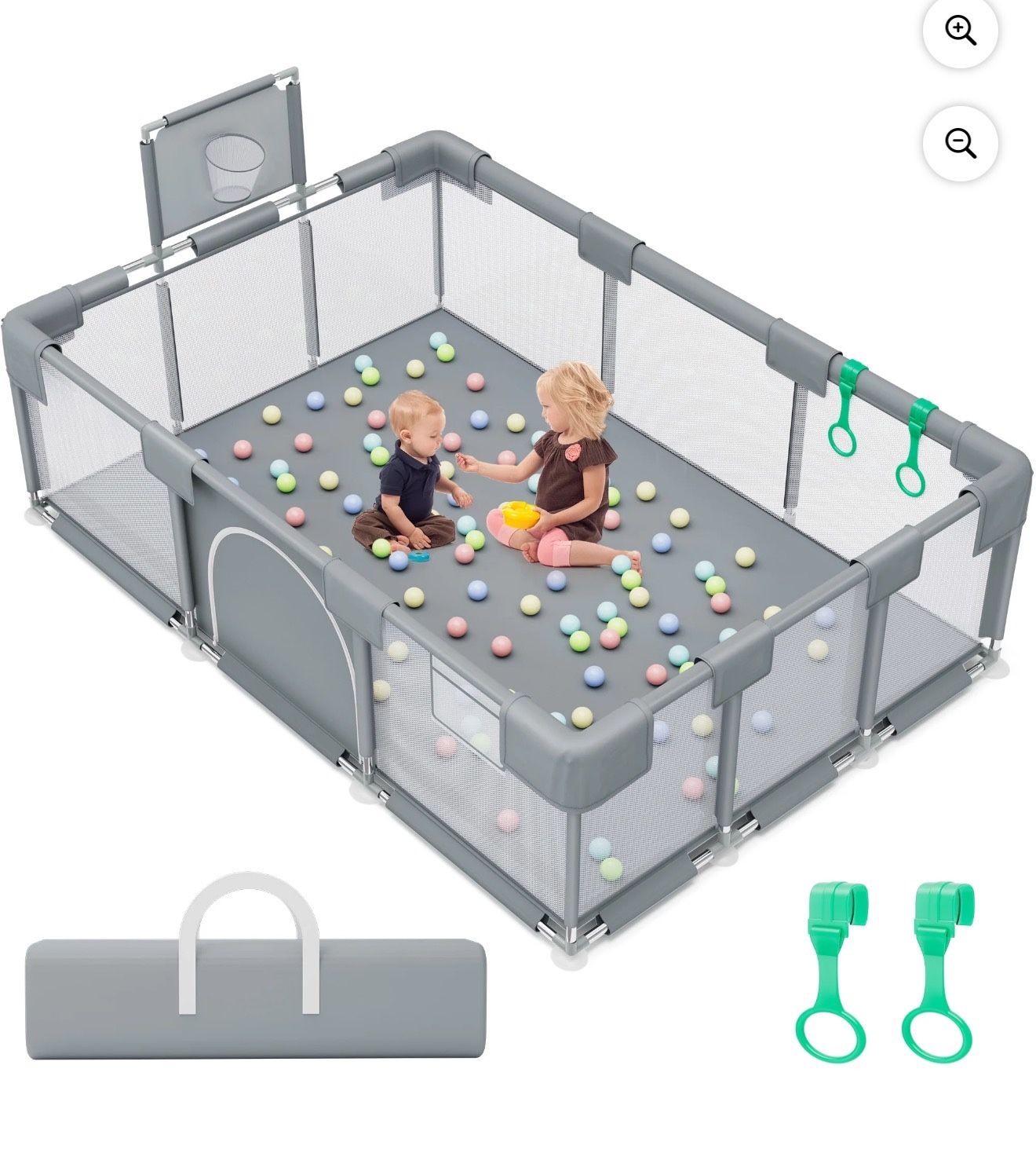 Baby Playpen,73 Inch Extra Large Baby Playard,Playpen for Babies and Toddlers With Basketball Hoop,Children Kids Play Fence for Indoors Outdoo