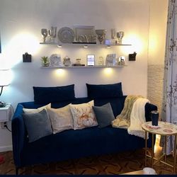 Blue Velvet Sofa