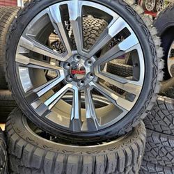 24” GMC Style Wheels W/ 33x12.50R24 RT tires Free install Cash Out The Door!