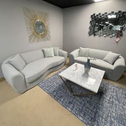 Carmel Bouclé Living Room Set / 2pc