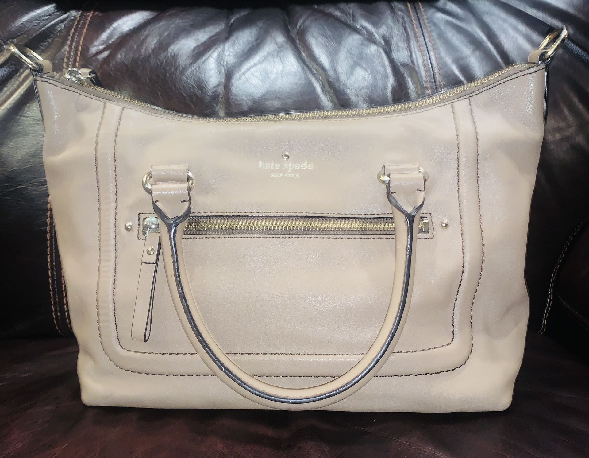 Kate Spade Tan Cream Leather Purse Handbag