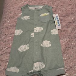 Baby Boys Bodysuit Romper Clouds Green 