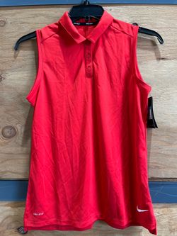 Nike golf sleeveless red polo shirt Women Size M NWT