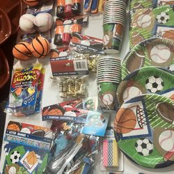 Birthday party supplies party favors sports theme all brand new