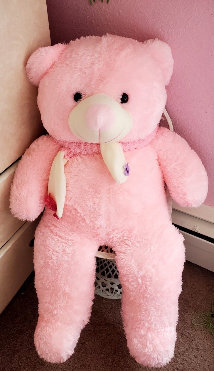 Large Almost New Pink Teddy Bear. Original Price $115