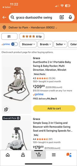 GRACO duet, soothe swing and rocker brand new in box