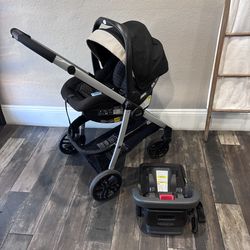 GRACO SNUGRIDE SNUGLOCK infant car seat and caddy stroller!!!