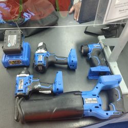 Kobalt Brushless Power Tool Set Hand Saw and Flashlight and Battery. Great Buy.