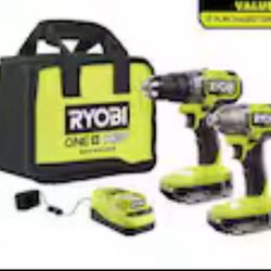 Ryobi ONE+ HP 18V Brushless Cordless 1/2 in. Drill/Driver and Impact Driver Kit w/(2) 2.0 Ah Batteries, Charger, and Bag