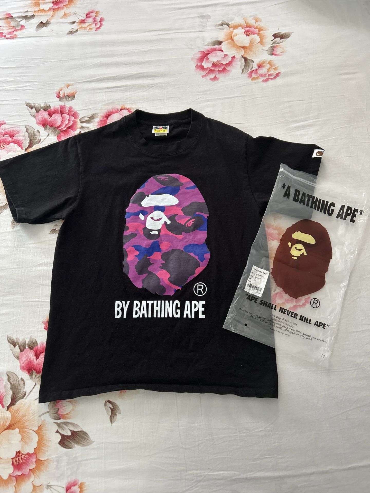 Bape Tee Purple And Black 
