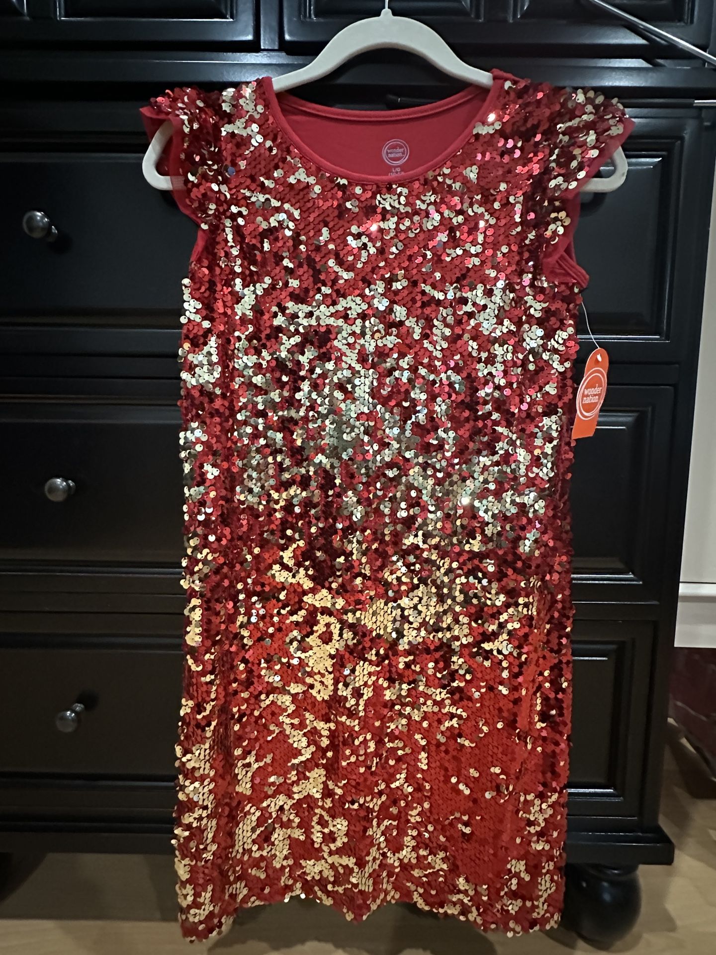 Red Sequin Holiday Dress For Girls Size 10-12