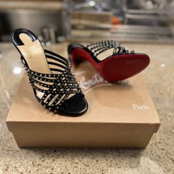 Christian Louboutin Martha Spike 100 Kid Heels – Size 35.5 (US 5.5) – Brand New 