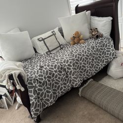 Real Wood Sleigh Twin Size Bed