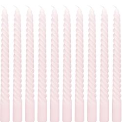 Inch Baby Pink Spiral Taper Candle Set 10 Pack Unscented Dripless Candlesticks for Dinner Baby Shower Party Brithday Wedding and Home Decoration